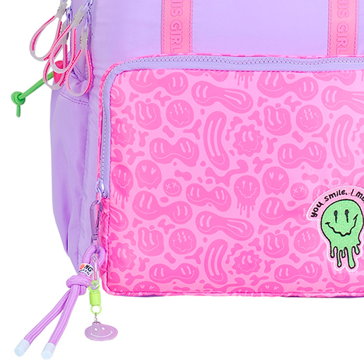 Mochila Escolar Marshmallow Melty Purple Morado con Rosa