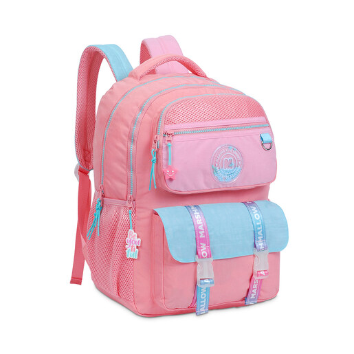 Mochila Escolar Marshmallow Galaxy Coral Menta