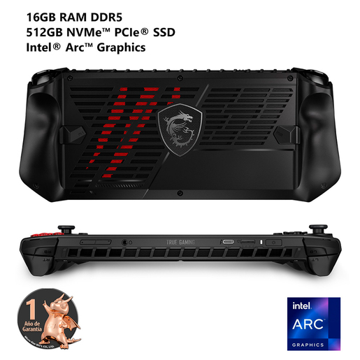 Consola Gamer MSI Claw A1M-062MX Intel Core ULTRA 5 7pulg. 512gb SSD 16gb RAM Negro 