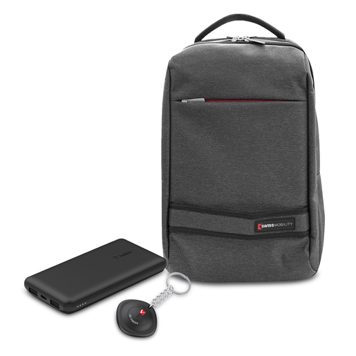 Bundle Mochila para Laptop SwissMobility XL 17 pulg. más Localizador Bluetooth y Power Bank