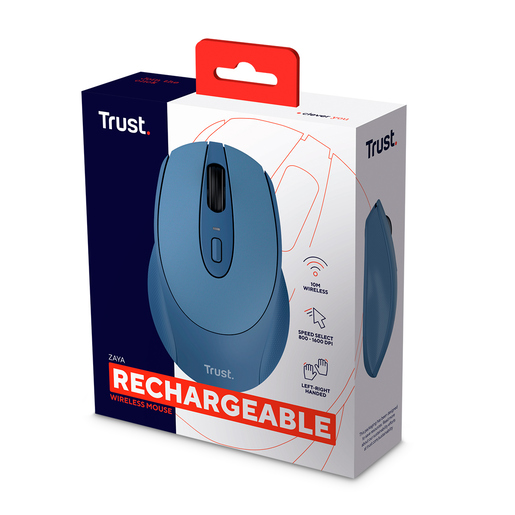 Mouse Inalámbrico Trust Zaya 4 botones Azul