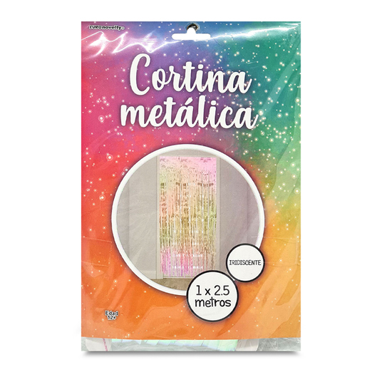 Cortina Decorativa Metálica Euro Novelty Flecos Brillantes Iridiscente 1 pieza