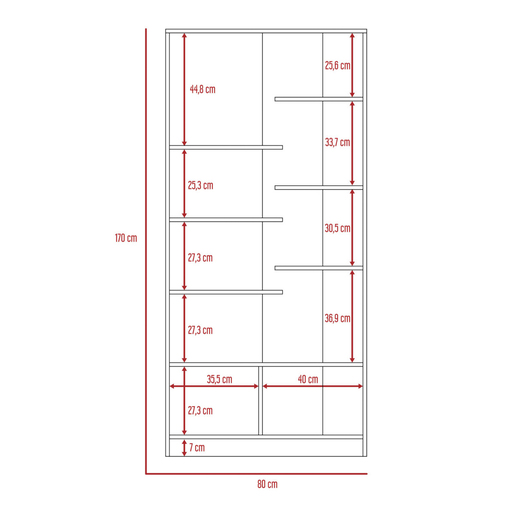 Librero Excelsior Yata MDF 8 entrepaños Duna 