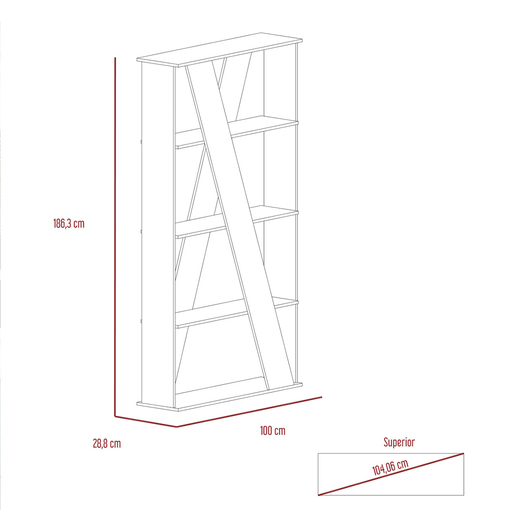 Librero Excelsior Berlín MDF 4 entrepaños Blanco 