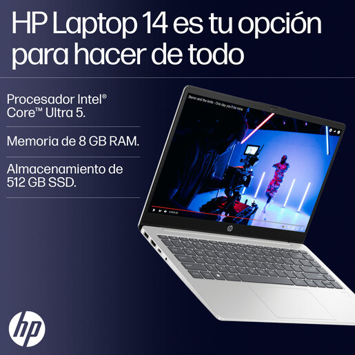 Laptop Hp 14-EP1001LA Intel Core Ultra 5 14 pulg. 512gb SSD 8gb RAM Plata