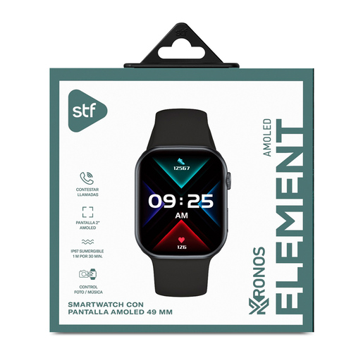 Smartwatch Stuffactory Kronos Element 2 pulg. iOS y Android Negro 