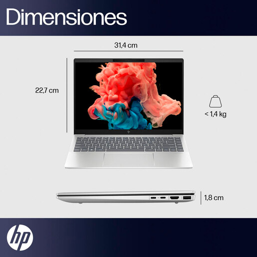 Laptop Hp 14 EW1000LA Intel Core Ultra 5 HD 14 pulg. 512gb SSD 16gb RAM Plata 