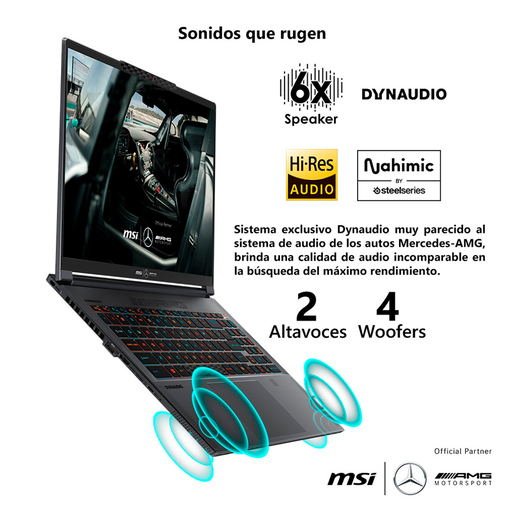 Bundle Laptop Gamer MSI Stealth 16 Mercedes AMG Intel Core Ultra 9 Nvidia Geforce RTX 4070 QHD 16 pulg. 2tb SSD 32gb RAM más Mouse y Mousepad