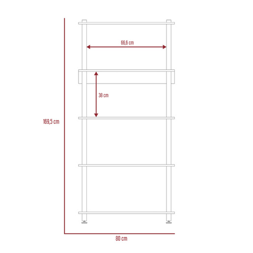 Librero Organizador Excelsior Cubik 4 entrepaños Negro