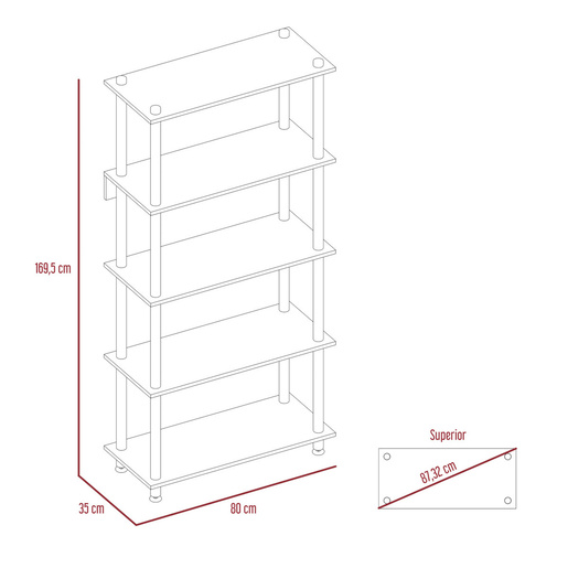 Librero Organizador Excelsior Cubik 4 entrepaños Negro