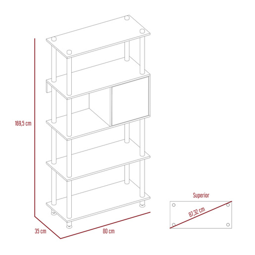 Librero Organizador Excelsior Cubik 4 entrepaños Marrón