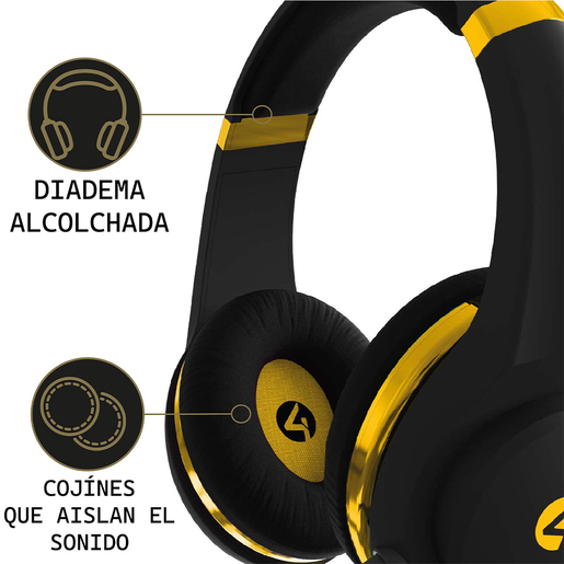 Audífonos Gamer Alámbricos 4Gamers Negro con Dorado