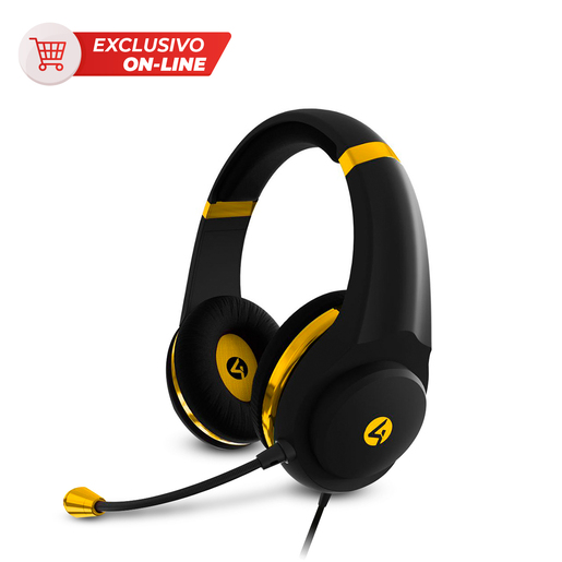 Audífonos Gamer Alámbricos 4Gamers Negro con Dorado