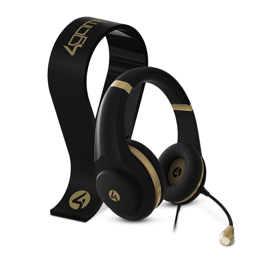 Audífonos Gamer Alámbricos 4Gamers XP-GOLDR-BLK-4G Negro