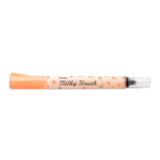 Pincel Redondo Pentel Milky Brush Naranja Pastel