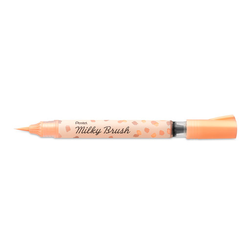 Pincel Redondo Pentel Milky Brush Naranja Pastel