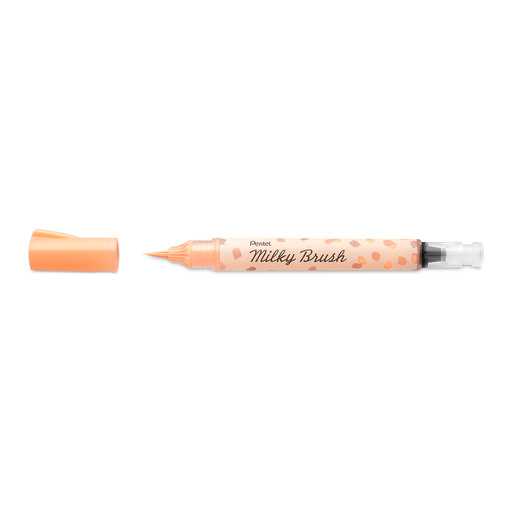 Pincel Redondo Pentel Milky Brush Naranja Pastel