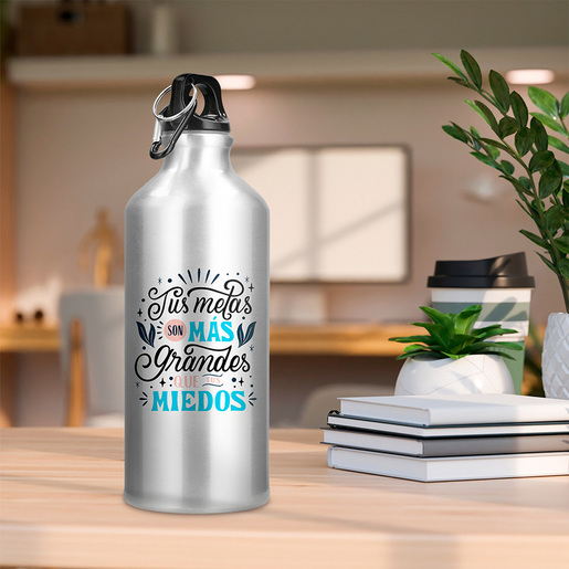 Botella de Aluminio Gris Personalizable