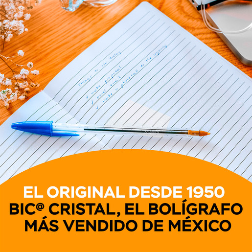 Plumas Bic Cristal Dura Más / Punto mediano / Tinta negra / 50 piezas