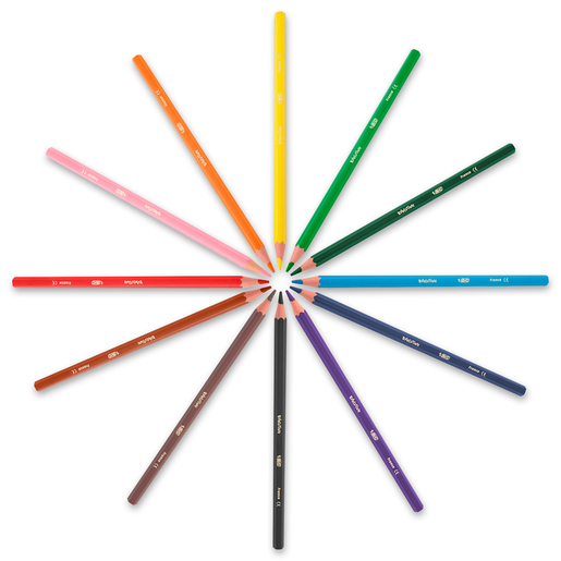 Lápices de Colores Hexagonales Bic Evolution / 12 piezas / 2 lápices gratis