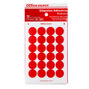 Etiquetas Adhesivas Circulares Office Depot  cm Naranja 480 etiquetas | Office  Depot Mexico