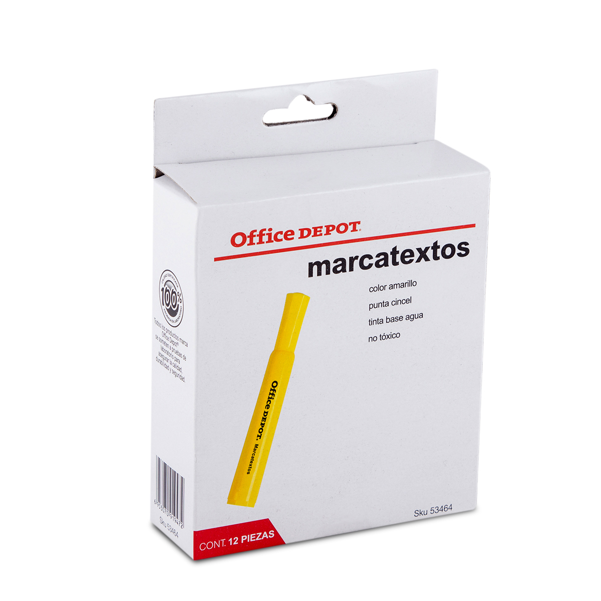 Marcatextos Office Depot Punta Cincel Amarillo 12 piezas | Office Depot  Mexico