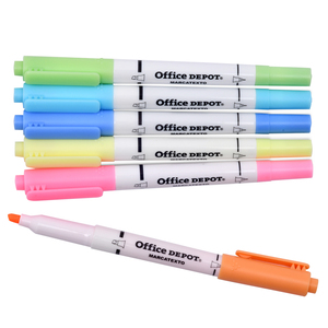 Marcatextos Pastel Office Depot Punta Cincel Colores surtidos 6 piezas | Office  Depot Mexico