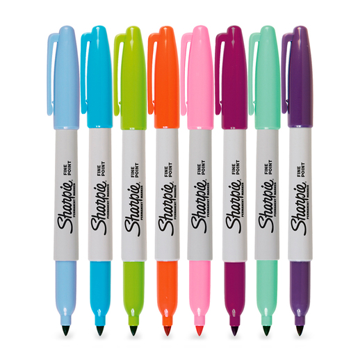 Marcador Sharpie Fino Basic 8 Colores - polipapel