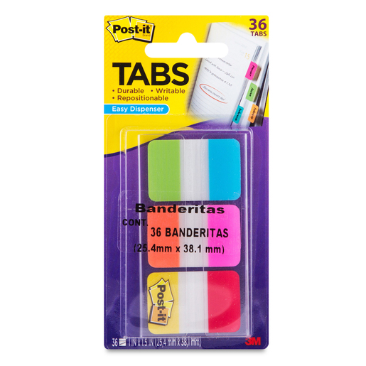 Banderitas Adhesivas 3M Post-It Tabs Neon 686 Colores surtidos  x  cm  | Office Depot Mexico