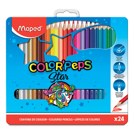 Lápices de Colores redondos caja con 24 colores