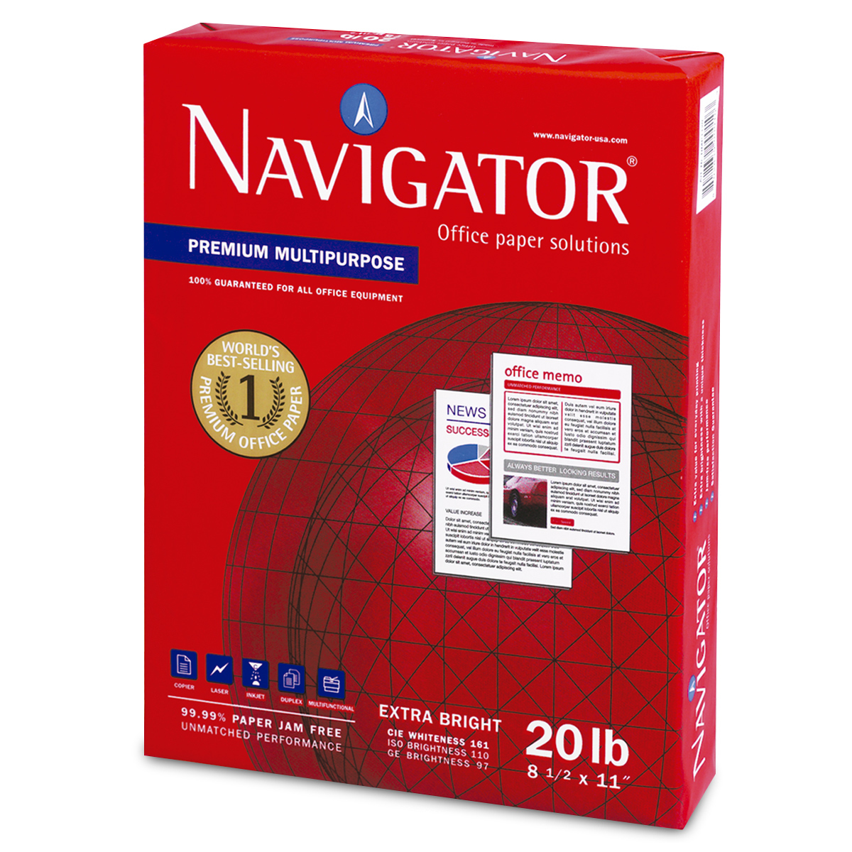 Papel Bond Carta Navigator Multipurpose Paquete 500 hojas blancas | Office  Depot Mexico