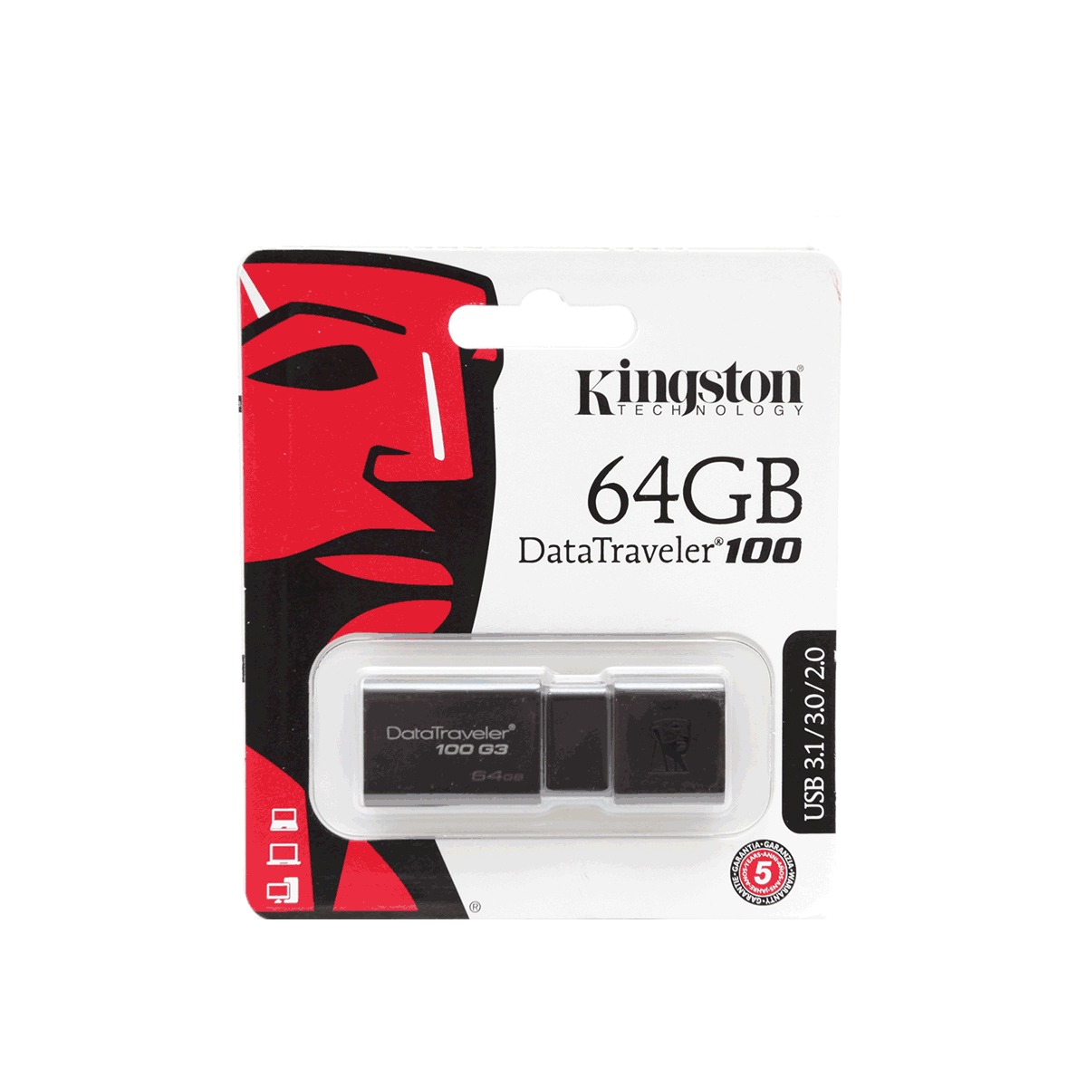 Memoria USB Kingston DataTraveler 100 G3 64gb USB  Negro | Office Depot  Mexico