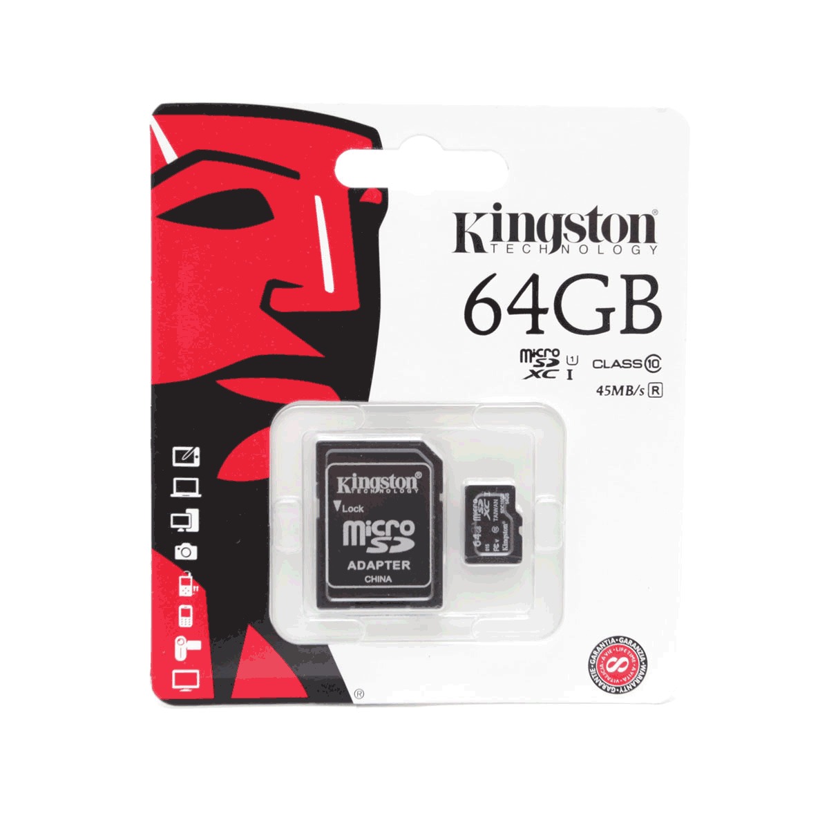 Memoria Micro SD con Adaptador Kingston SDCX10 64gb SDXC Clase 10