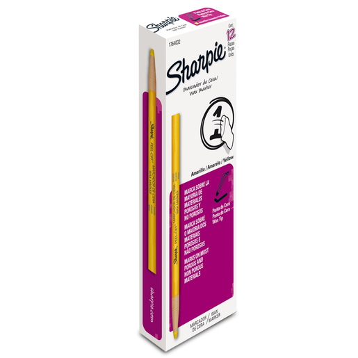 MARCADOR DE CERA SHARPIE (AMARILLO, 12 PZS.) | Office Depot Mexico