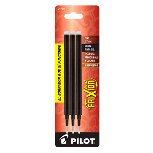 Pilot FriXion Clicker - Bolígrafos de gel borrable, de 0.7 mm, punta fino y  tinta negra
