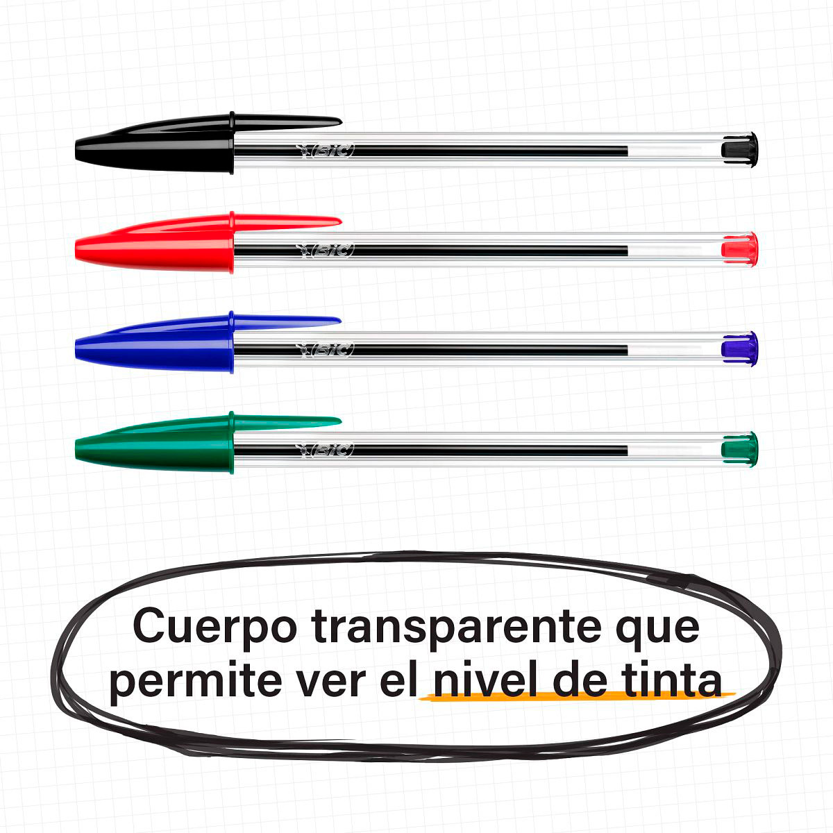 Plumas Bic Cristal Dura Más Punto mediano Tinta negra roja azul 50 piezas | Office  Depot Mexico