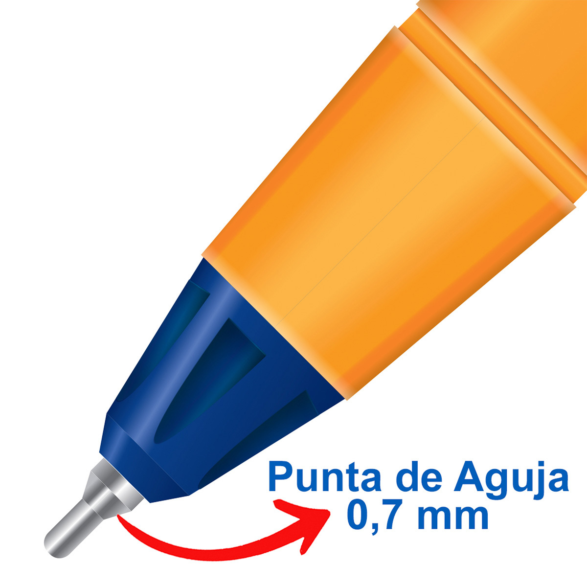 Plumas Azor Pin Point Amarillo Punto fino Tinta azul 3 piezas | Office Depot  Mexico