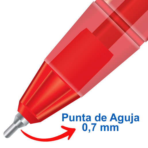 PLUMA AZOR PIN POINT (ROJO, 12 PZS.) | Office Depot Mexico