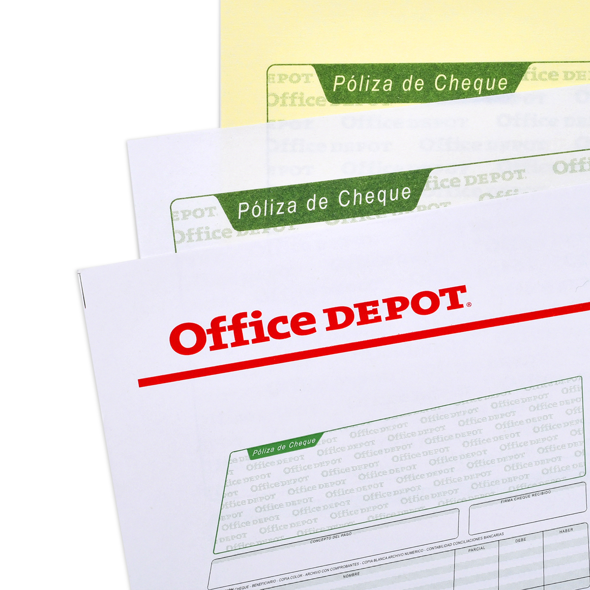 Póliza de Cheques Office Depot 1 2 Oficio 3 piezas | Office Depot Mexico