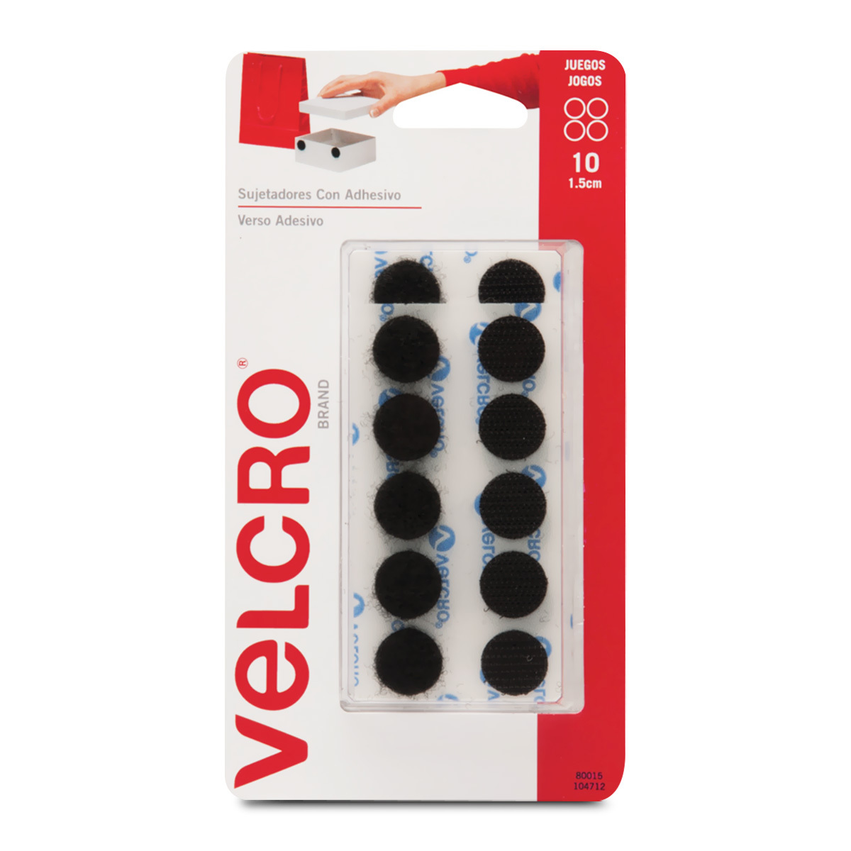  VELCRO Brand Puntos con adhesivo, 250 unidades, negro