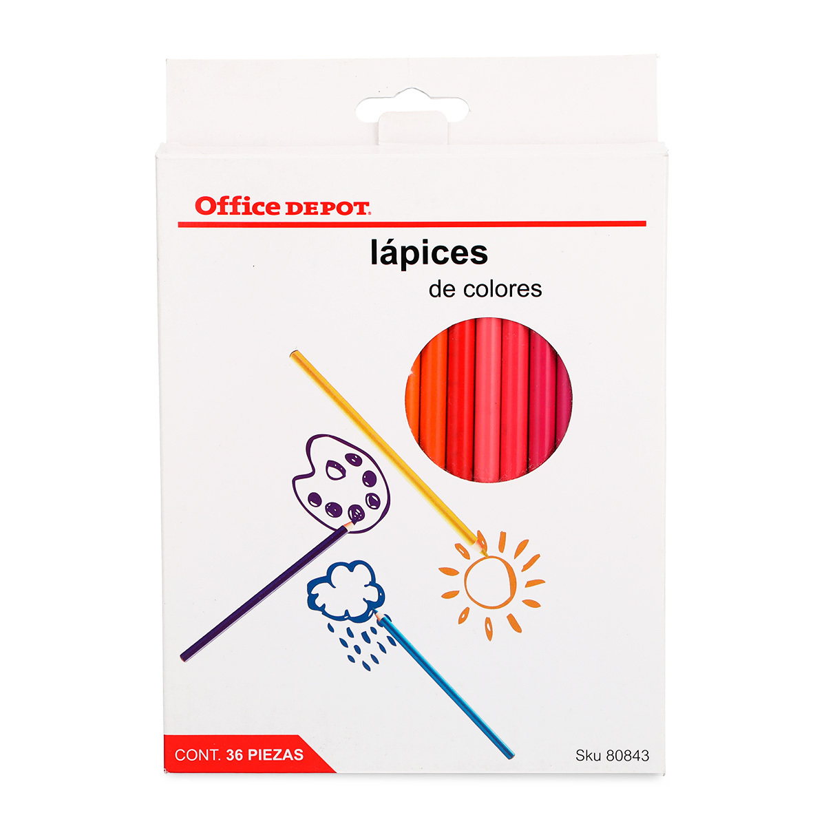 Lápices de Colores Redondos Office Depot 36 piezas | Office Depot Mexico