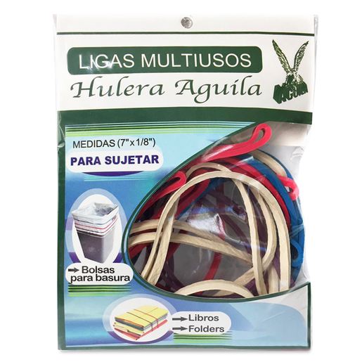 LIGAS DE HULE MULTIUSOS AGUILA (COLORES, 50 GR) | Office Depot Mexico