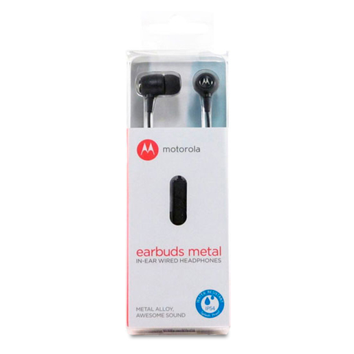 Audífonos Motorola EarBuds Metal In ear Plug  mm Negro | Office Depot  Mexico