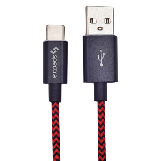 CABLE USB A TIPO-C SPECTRA IK40307G (NEGRO, 91CM) | Office Depot Mexico
