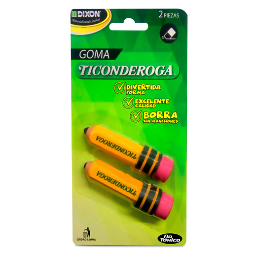 Gomas de Borrar Dixon Ticonderoga Amarillo 2 piezas | Office Depot Mexico