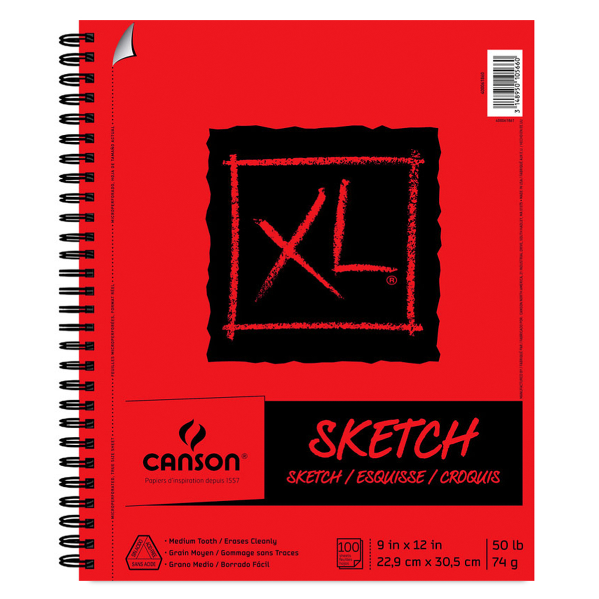 CANSON Bloc de dibujo A4+, 10 hojas, 370 g/m² - Cuadernos de  Dibujo Kalamazoo