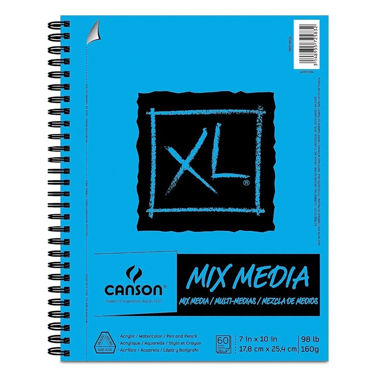 Cuaderno De Dibujo Canson Xl Mix Media Blanco 60 Hjs Office Depot