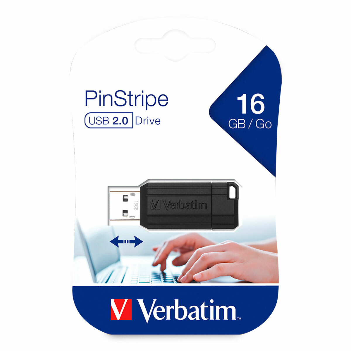 Memoria USB Verbatim PinStripe 16GB Negro
