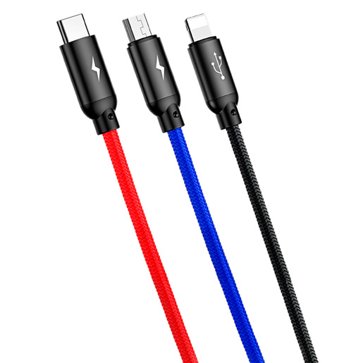 CABLE USB A MICRO USB LIGHTNING TIPO C SPECTRA T198 (COLORES) | Office Depot  Mexico