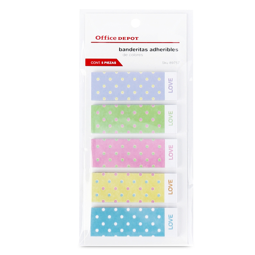 Banderitas Adhesivas Office Depot Puntos Love Colores surtidos  x  cm  | Office Depot Mexico